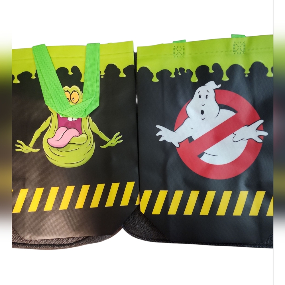 (2)2 Sided Tote Bags; Trick Or Treat Bags. Halloween Bag Has Each Design On It